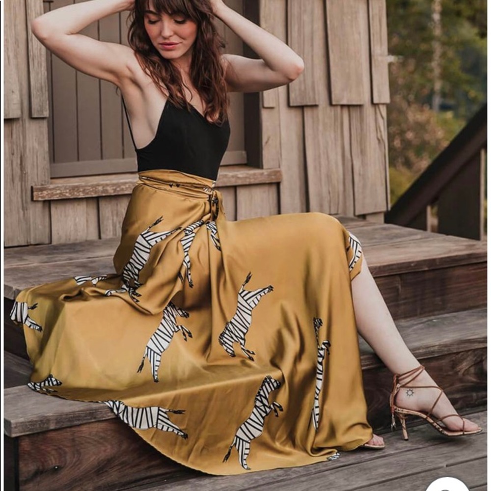 NWT Zebra Wrap Skirt